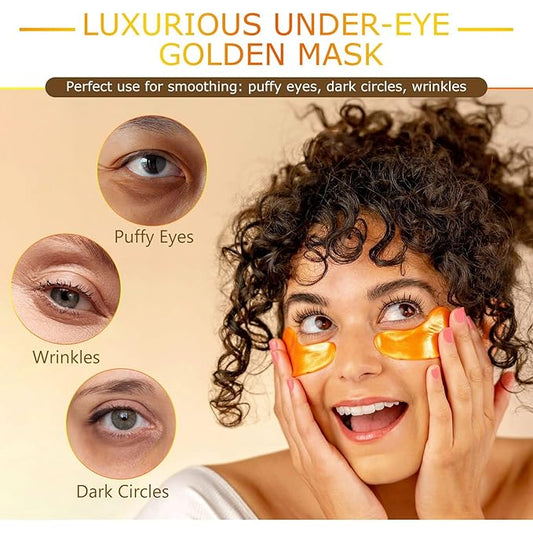 Under Eye Patches for Puffy Eyes and Dark Circles, 20 Pairs Eye Mask with Hyaluronic Acid & Collagen, Anti Wrinkle Patches for Nourishing, Moisturizing, Fine Lines Eye Care Treatment