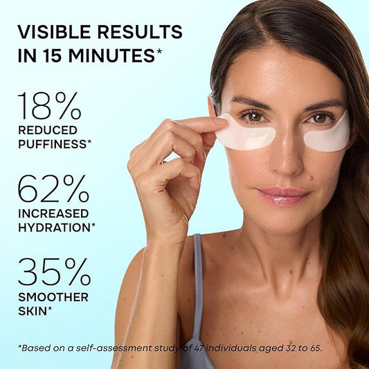 SimplyVital Cooling Eye Masks with Retinol, Collagen and Hyaluronic Acid - Under Eye Patches for Women - Undereye Mask Patches for Puffy Eyes and Dark Circles - De-Puff Gels - 15 Pairs