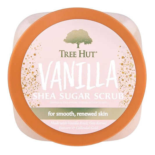Tree Hut Vanilla Shea Sugar Exfoliating & Hydrating Body Scrub, 18 oz