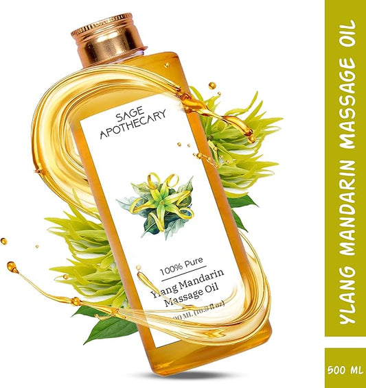Ylang & Mandarin Massage Oil for Relaxed & Replenished Skin | No Parabens & Sulphates | Cruelty Free & Vegan Pure Natural Ingredients 500 ml