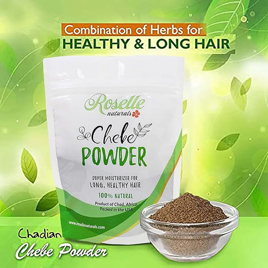 Roselle Naturals Chebe Powder Imported from Chad, Africa 100g - African Chebe Powder for Hair Growth, Deep Moisturizing Hair Growth, Chebe Hair Mask