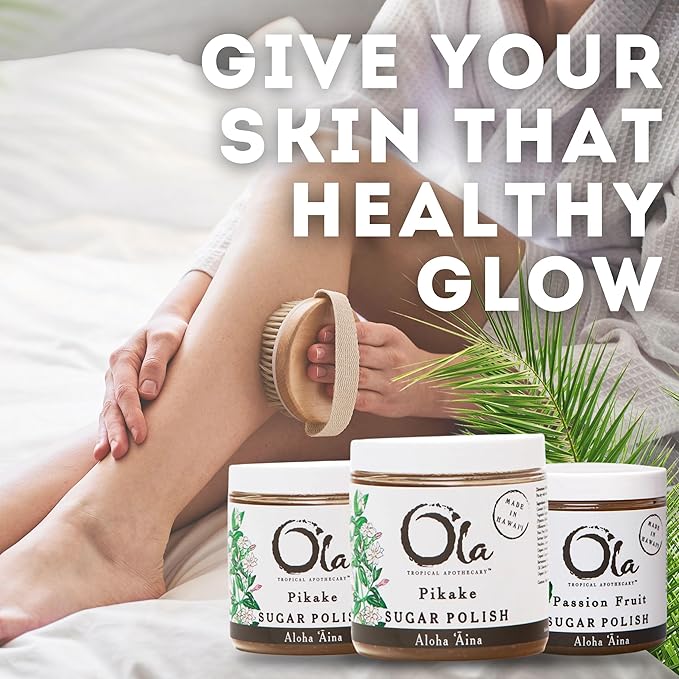 Ola Tropical Apothecary Pikake Sugar Polish with Pure Tropical Oils and Plant Extracts - 11.6 Oz