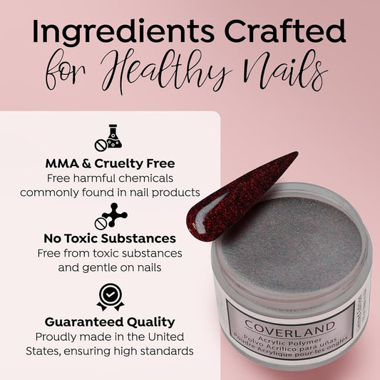 Tones Coverland Acrylic Nail Powder "Love Potion" - Limited Edition Acrylic Powder for Nail Design, Sculpting, and Masking Nail Bed Imperfections - Professional Acrylic Nail Supplies - (1.5 Oz)