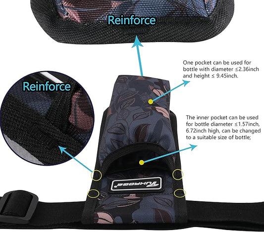 Massage Bottle Bag Massage Oil Holster Lotion Holster Massage Therapist Massage Oil Holster Massage Lotion (TH1KD-Ash Leaves)