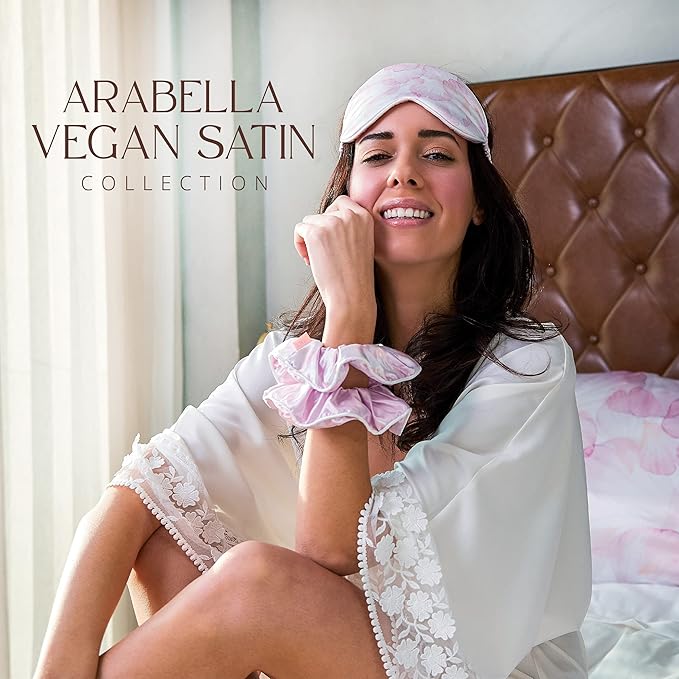 Grace & Company Silky Satin Eye Mask for Women - Premium Satin Silk Sleep Mask - Hydrating, Ultra Soft & Lightweight Vegan Sleeping Mask - Arabella