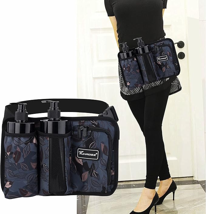 Massage Oil and Lotion Bottle Bag Holster for Massage Therapists (TH3KD-Ash Leaves)