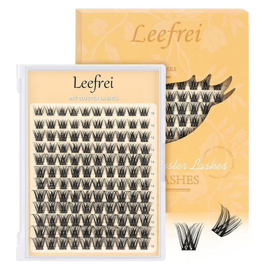 Eyelash Cluster 10-18mm Wispy Eyelash Clusters D Curl DIY Lash Extension Natural Lash Clusters Individual Lashes (LF01 Lashes Only)