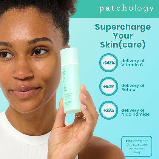 Patchology Skincare Booster - Invisible Hydrating Face Serum for Smooth Skin, Pore Reducing Mask with Glycerin, Snow Mushroom, & Panthenol, Moisturizer for Hydration and Radiant Complexion - 50ml