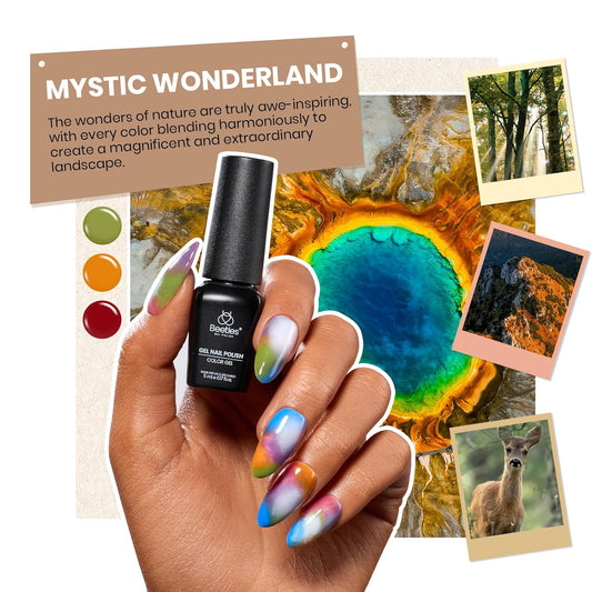 Beetles Gel Nail Polish Kit with U V Light - 68 Pcs Gel Nail Kit 45 Colors Mystic Wonderland Set Soak Off Manicure Tools Nails Stuff Red Green Nude DIY Salon Gifts for Women Teens Girls