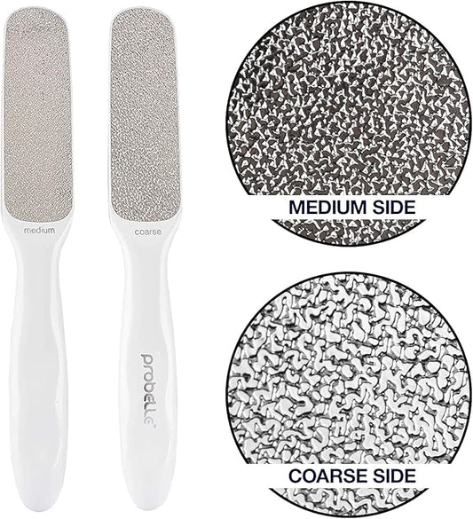 Probelle Double Sided Multidirectional Nickel Foot File Callus Remover - Immediately Reduces calluses and Corns to Powder for Instant Results, Safe Tool (White)