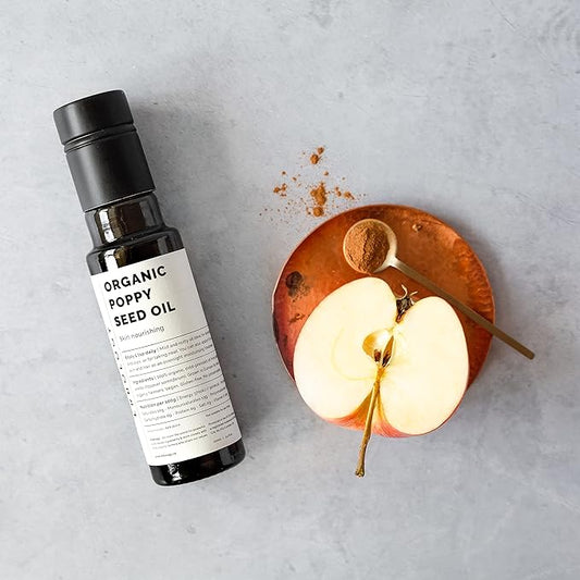 Erbology Organic Poppy Seed Oil 3.4 fl oz - Cold-Pressed - Premium Food Grade - Skin Nourishing - High in Vitamin E - Straight from Farm - Non-GMO - No Additives or Preservatives - Recyclable Glass Bottle