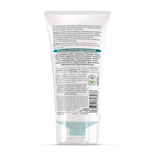 Dr Organic Skin Clear Deep Pore Charcoal Face Mask 100ml