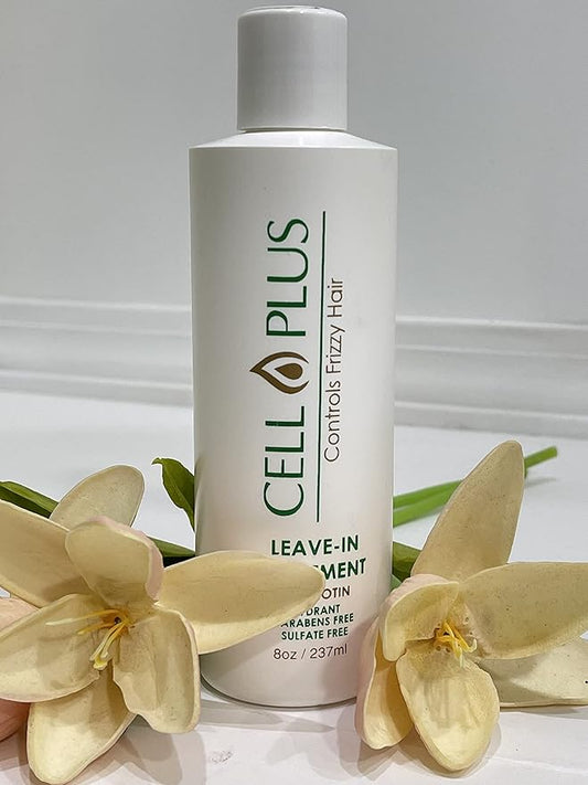 Cell Plus Hair, Leave In Conditioner & Detangler for Shine, Breakage and Hair Growth– Vitamin E, Sulfate Free Anti Frizz Color Safe Deep Conditioner– Dry Damaged all type hair Product