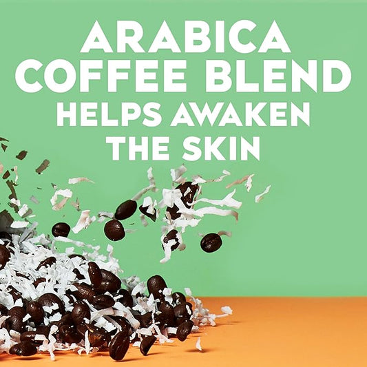 OGX Smoothing + Coconut Coffee Exfoliating Body Scrub with Arabica Coffee & Coconut Oil, Moisturizing Body Wash for Dry Skin, Paraben-Free with Sulfate-Free Surfactants, 19.5 Fl Oz, 2 Pack