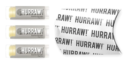 Hurraw! Licorice Lip Balm, 3 Pack: Organic, Certified Vegan, Cruelty and Gluten Free. Non-GMO, 100% Natural Ingredients. Bee, Shea, Soy and Palm Free. Made in USA