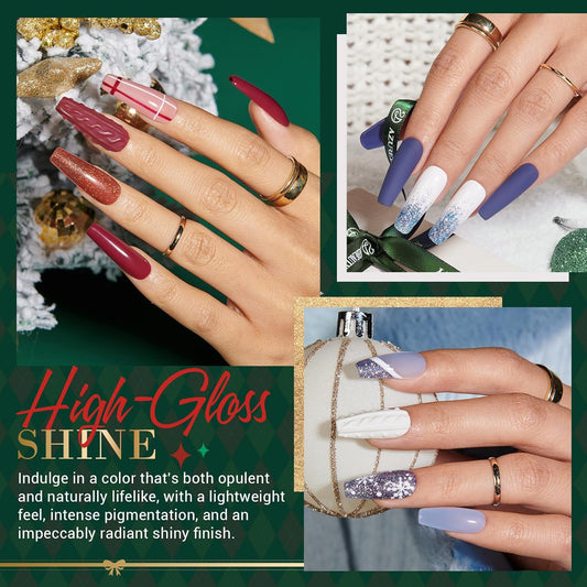 AZUREBEAUTY 31Pcs Dip Powder Nail Kit Red Green Glitter White 20 Colors Acrylic Dipping Powder Liquid Set with Top/Base Coat Activator for French Nails Art DIY Salon Christmas Gift