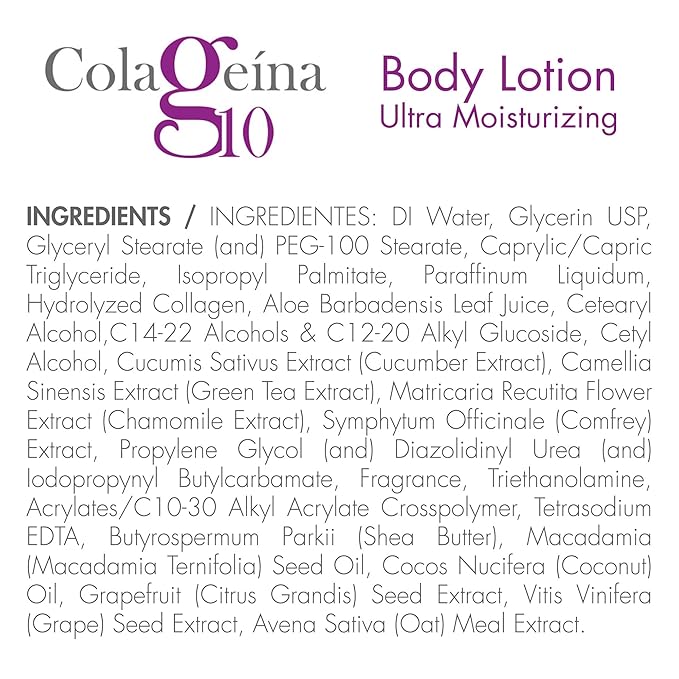 Colageina 10 Daily Ultra Moisturizing Body Lotion With Hydrolyzed Collagen, 12 FL Oz, Bottle
