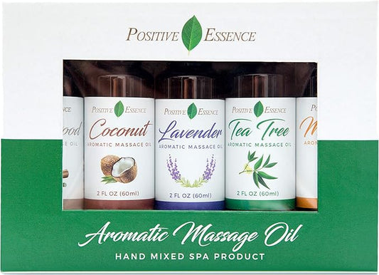 Massage Oil for Massage Therapy – Relaxing Massage Oil Kit, Pure Essential Oils for Skin Care, Jojoba, Sweet Almond, Vitamin E – Body Oil Massage Set