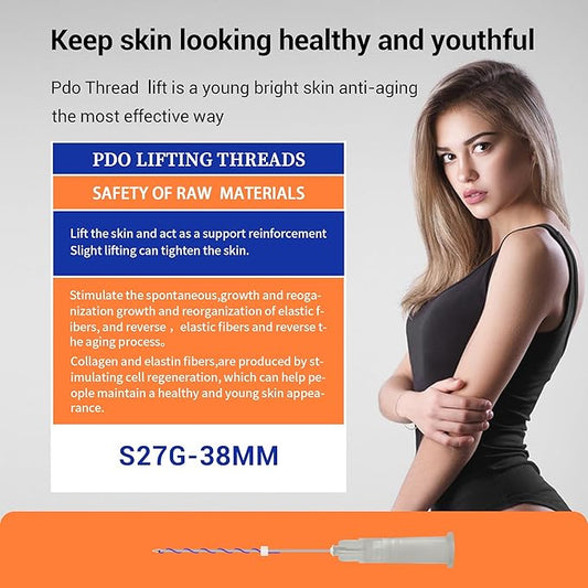 HYPOD Pdo Threads for Face Lift, Pdo Lifting Thread Whole Body Mono Screw Type, Pdo Thread Lift Mono Korea (20PCS-27G*38MM)