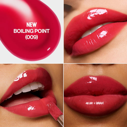 REVLON Super Lustrous Glimmer Lip Oil, Moisturizing & Tinted, Shiny Finish, Made with Plant-Based Squalane, 009 Boiling Point, 0.13 fl oz