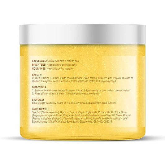 Botanic Hearth Mango Swirl Body Scrub - 8.8 fl oz - Exfoliating & Moisturizing Scrub for Smooth, Radiant Skin - Infused with African Shea & Glycolic Acid | 3 in 1 Scrub
