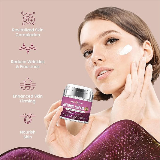 Retinol Cream – 3% (Percent) Retinol Cream for Face with Hyaluronic Acid – Anti-Aging Face Cream for Fine Lines and Wrinkles – Hydrating Face Moisturizer with Shea Butter, Aloe Vera