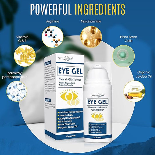 Instant Eye Treatment & Gel Bundle – Featuring Plant Stem Cells & Advanced Time Reverse Anti-Aging Eye Cream for Smooth Fine Lines, Wrinkles, and Dark Circles