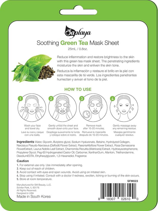 Face Masks 6 Pack Scented Facemask Sheets Skin Care Mask Single Scent K-Beauty Natural Formula