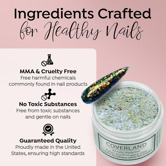 Tones Coverland Acrylic Nail Powder "Hypnotized" - Limited Edition Acrylic Powder for Nail Design, Sculpting, and Masking Nail Bed Imperfections - Professional Acrylic Nail Supplies - (1.5 Oz)