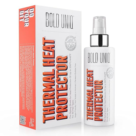 BOLD UNIQ Heat Protectant Spray & Boldplex 3 Bundle for Hair: Thermal Protector up to 450ºF, Bond Repair Protein Treatment Mask for Dry, Damaged Hair - Paraben & Sulfate-Free