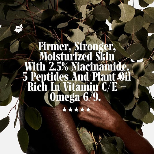 Nécessaire The Body Lotion with Pump. Eucalpytus. Multi-Peptide Firming Lotion to Moisturize, Firm, Strengthen. 2.5% Niacinamide, Vitamin C/E + Omega 6/9. 450ml / 15.2 fl oz