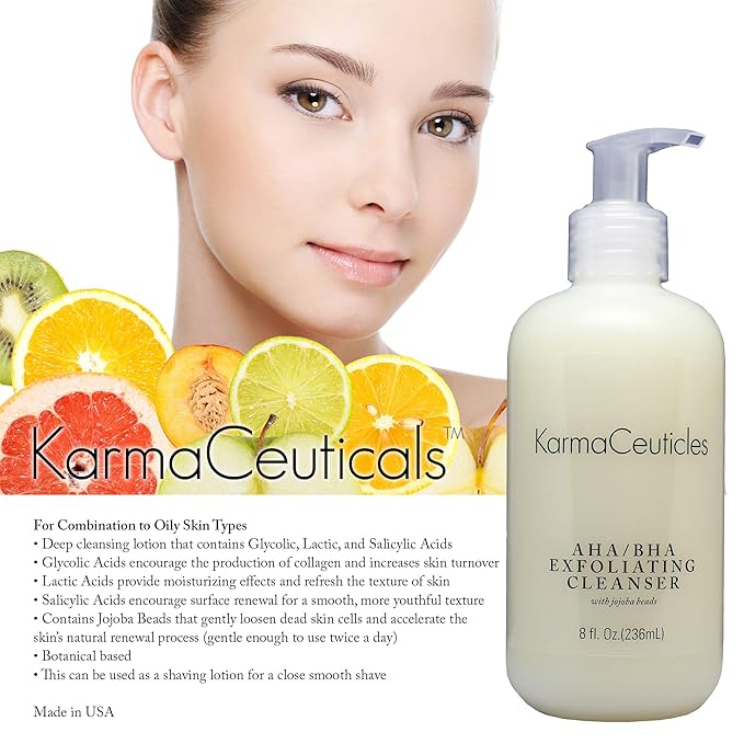 AHA BHA Exfoliating Cleanser, 8 oz.