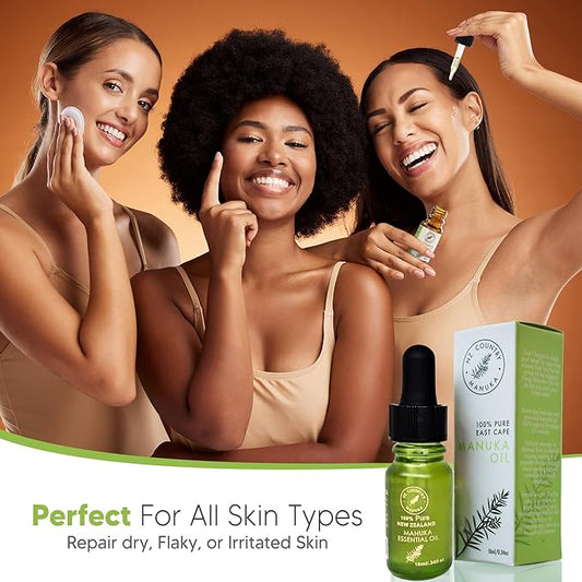 100% Pure New Zealand Manuka Oil | Organic Essential Oil | 35x Stronger Than Tea Tree | Natural Skin Care | Toenail Treatment | Diffuser | Aromatherapy | Nails | Hair | Skin | Lips