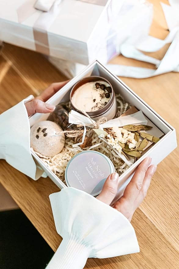 Coffee-Scented Spa Gift Set for Moms & Teachers – Gift Basket for Her - Thoughtful Gifts for Mother’s Day - Teacher Appreciation Gifts - Spa-Inspired at Home - Self-Care Essentials