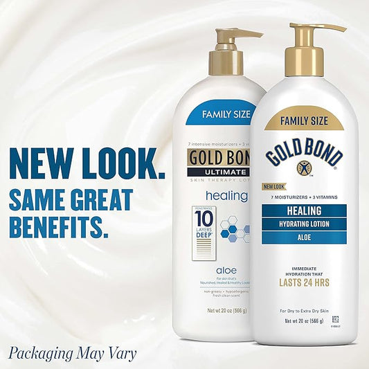 Gold Bond Healing Hydrating Lotion, 20 oz., with Aloe, Moisturizes, Immediate 24-Hour Hydration