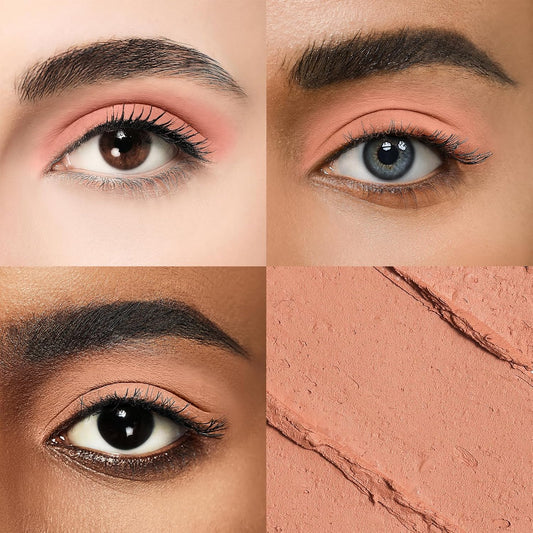 Longwear Cream Eye Shadow Sticks(38 Matte Dainty Caramel), Smudge-Proof, Waterproof Eyeshadow,Silky Formula Glitter With Makeup Brush,Nude Eyeshadow Stick