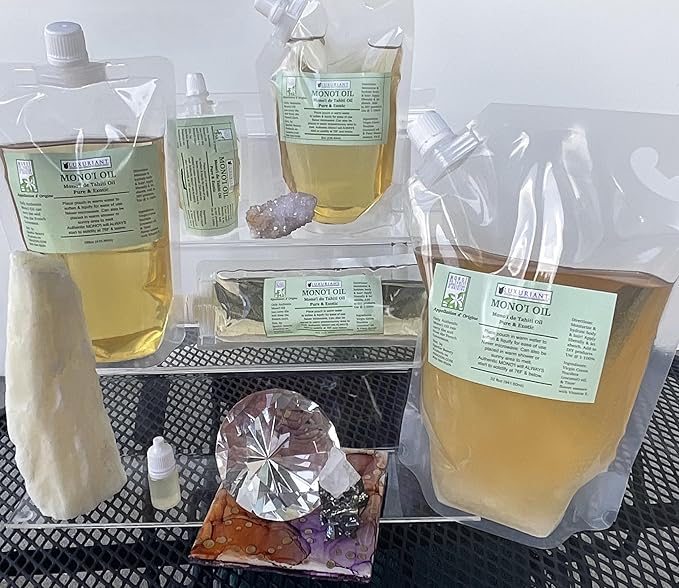 Luxuriant Monoi de Tahiti Oil, Pure & Exotic Body Oil, Natural Moisturizer, All Natural, Concentrated (8 oz)