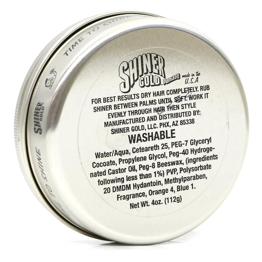 Shiner Gold Psycho Hold Pomade | Extreme Hold | High Shine | Water-based | Coconut Scent, 4oz. Pack of 3