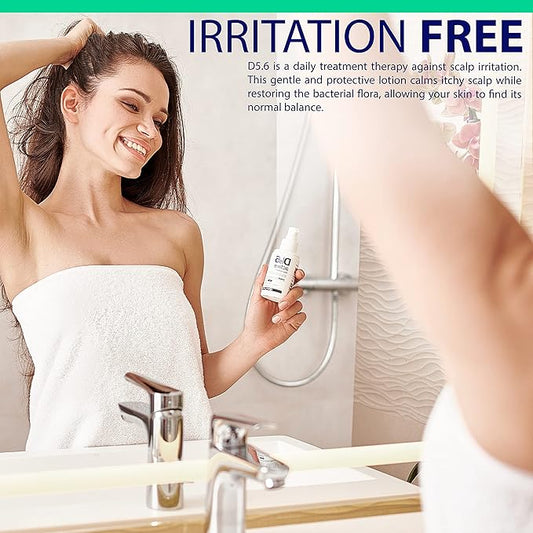 NAPURA D5.6 Anti Dandruff Treatment with Tea Tree Oil, Salicylic Acid and Zinc (2.53 fl oz) - Natural Dry Itchy Scalp Leave In Conditioner Spray for Women and Men