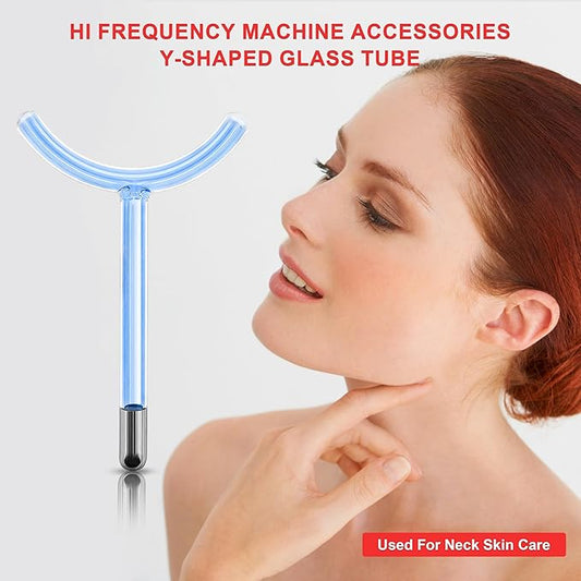 Electrode Wand Glass Tube Handheld Spare Parts for Hi Frequency Instrument Elitzia ETHB01 (Blue Y Shape)