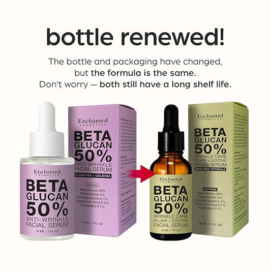50% Beta Glucan Serum | Mothers Day Gifts for Mom | Anti-Aging, Plumping for Dry Skin, Fine Lines, Wrinkles, Dark Spots | Niacinamide, Centella, Hyaluronic Acid | Korean Skincare | Non-Greasy