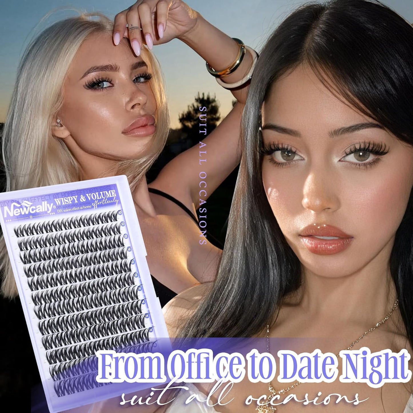 Wispy Eyelash Clusters Individuals Natural Lash Clusters DIY Lash Extension C-curly Cluster Eyelash Extensions 10-16MM Cluster Lashes by Newcally