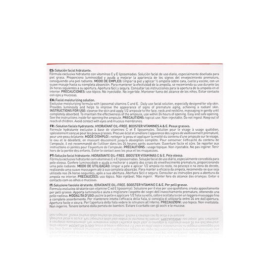 MartiDerm Proteos Liposome Ampoule for Women and Men with Proteoglycans, Vitamin E and C, for Oily Skin Deep Moisturizer and Firming, 30 Ampoules.