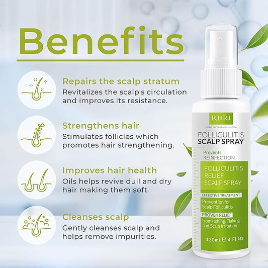 Folliculitis Scalp Spray | Dandruff Treatment for Dandruff, Psoriasis & Folliculitis | Antifungal & Anti Dandruff Itchy Scalp Treatment Formula Spray for Dry and Irritated Scalp