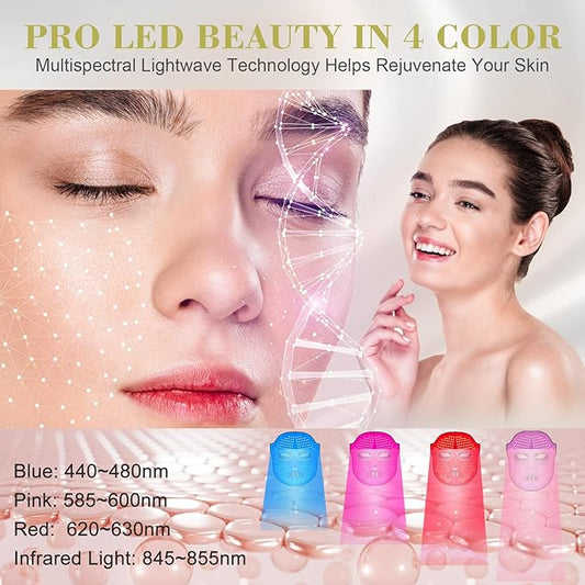 OSITO LED Face Mask Light Therapy, FSA/HSA Eligible, Red and Blue Light Therapy for Face, 4-in-1 Color LED Face Mask for Facial Wrinkle and Acne Reduction