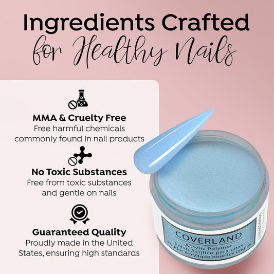 Tones Coverland Acrylic Nail Powder "Icy Pop" - Limited Edition Acrylic Powder for Nail Design, Sculpting, and Masking Nail Bed Imperfections - (1.5 Oz)