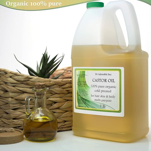Dr Adorable - 7 lb - Premium Castor Oil - 100% Pure Natural Organic Cold Pressed