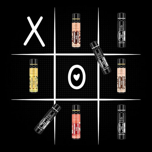 XOXO - 8 Piece Flavoured Body Massage Oils Set - Natural Pleasant Aroma for Men & Women - Quality Assurance, Nourishing & Moisturizing - 240ML/8.11 FL Oz - by Dude’s Love