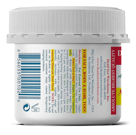 Dead Sea Warehouse – Amazing Minerals Mud Mask – 12.4 OZ – Dead Sea Mud Cleansing Mask – Mineral Rich – Helps Exfoliate, Purify, & Nourish Skin