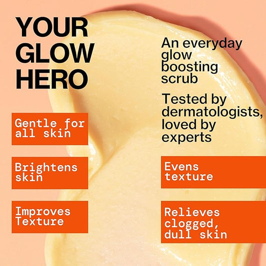 Pacifica Face Scrub - Glow Baby Super Lit Enzyme Scrub Mini, Skincare, Exfoliating Face Wash, Vitamin C, Glycolic Acid, Pore Cleaner, For Soft and Smooth Skin, Vegan, Travel Size, 1.4 fl oz (1 Count)